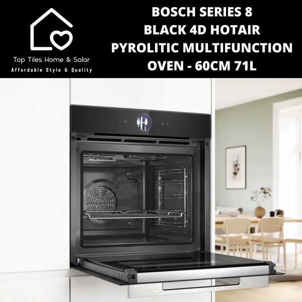 Bosch Series 8 - Black 4D HotAir Pyrolitic Multifunction Oven - 60cm 71L