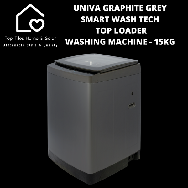 Univa Graphite Grey Smart Wash Tech Top Loader Washing Machine - 15kg