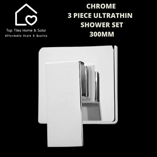 Chrome 3 Piece Ultrathin Shower Set - 300mm Square