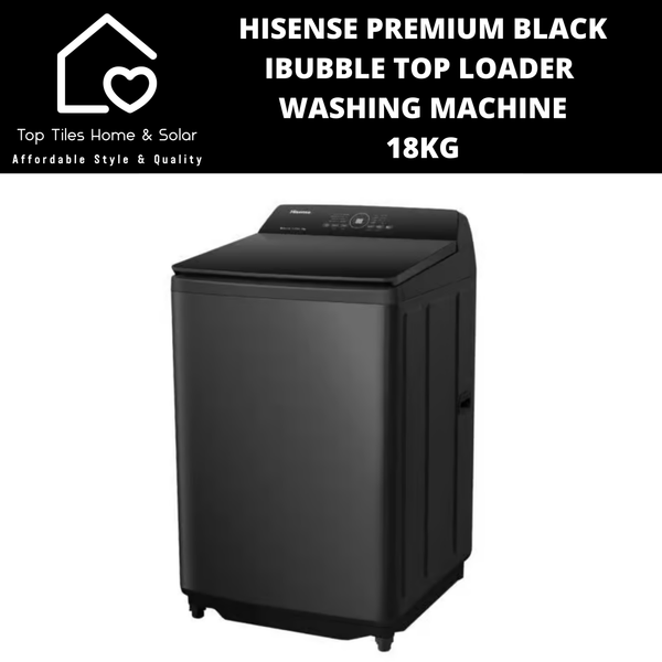 Hisense Premium Black iBubble Top Loader Washing Machine - 18kg