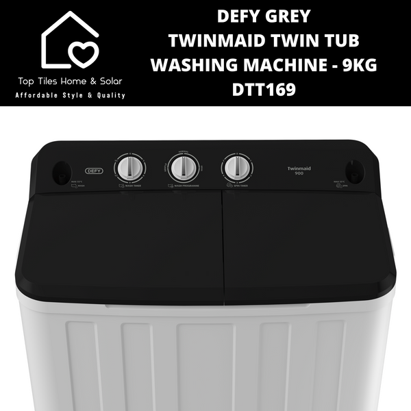 Defy Grey Twinmaid Twin Tub Washing Machine - 9kg DTT169