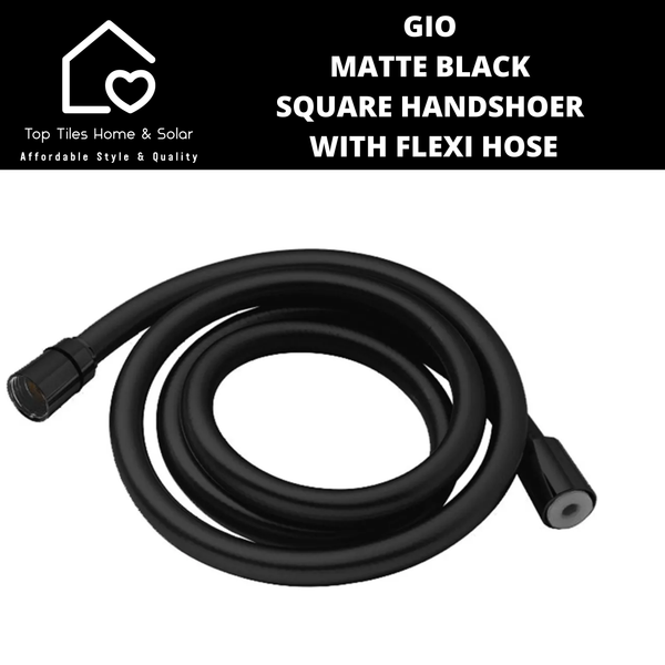 Gio Matte Black Square Handshower with Flexi Hose