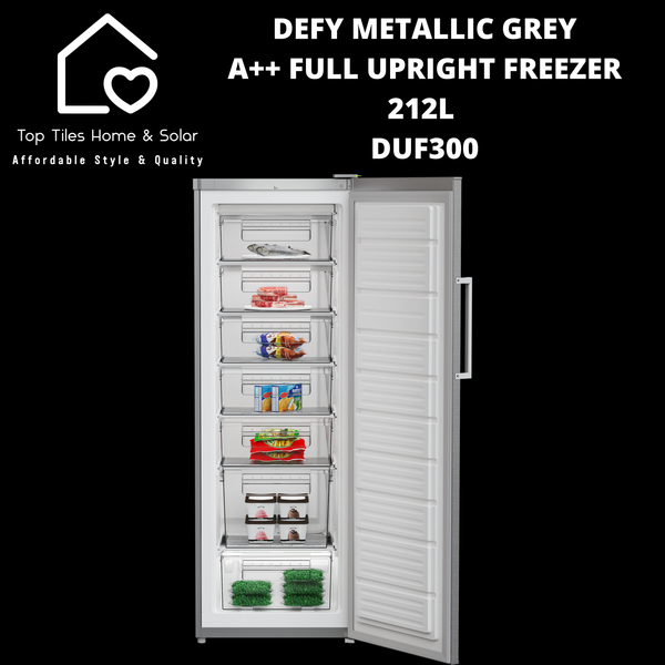 Defy Metallic Grey A++ Full Upright Freezer - 212L DUF300