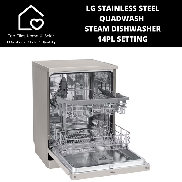 LG Stainless Steel QuadWash Steam Dishwasher - 14Pl Setting