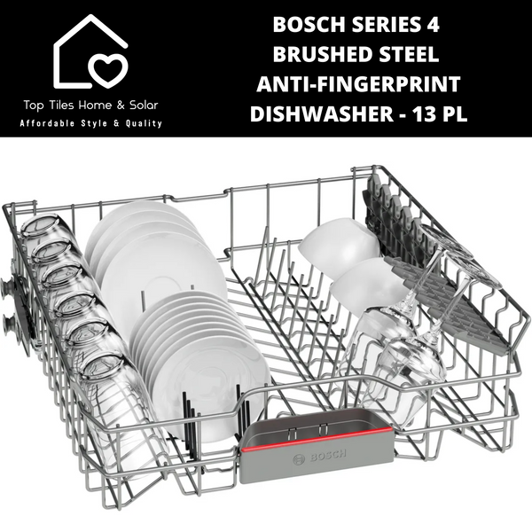 Bosch Series 4 - Brushed Steel Anti-Fingerprint Dishwasher - 13 Place Setting