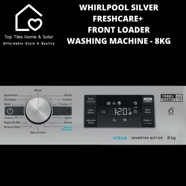 Whirlpool Silver FreshCare+ Front Loader Washing Machine - 8kg
