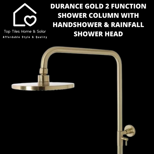 Durance Gold 2 Function Shower Column With Handshower & Rainfall Shower Head