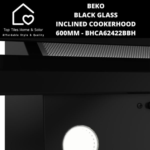 Beko Black Glass Inclined Cookerhood - 600mm BHCA62422BBH