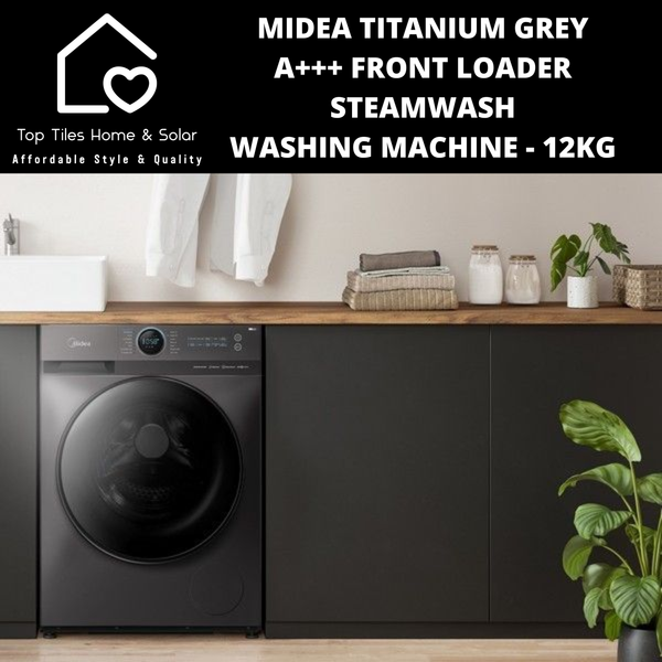 Midea Titanium Grey A+++ Front Loader SteamWash Washing Machine - 12kg