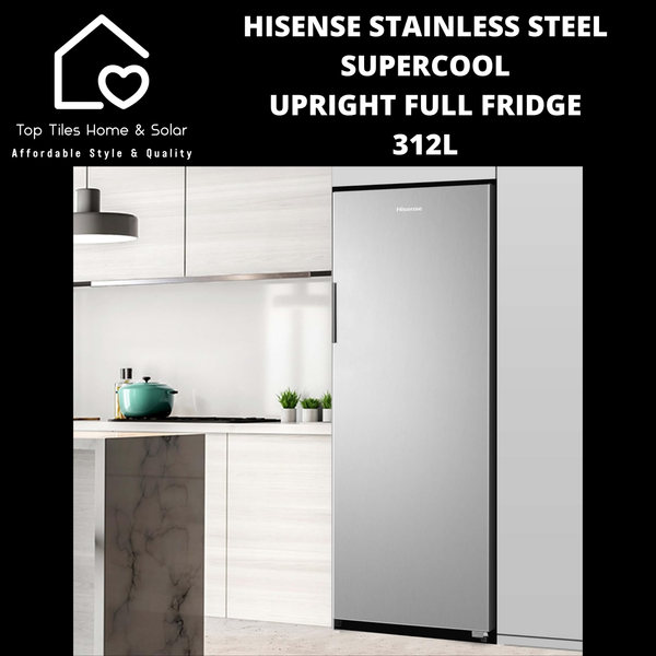 Hisense Stainless Steel SuperCool Upright Full Fridge - 312L