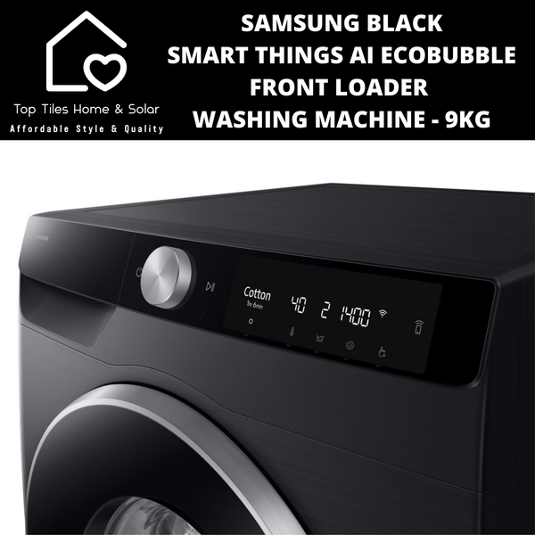 Samsung Black Smart Things AI EcoBubble Front Loader Washing Machine - 9kg