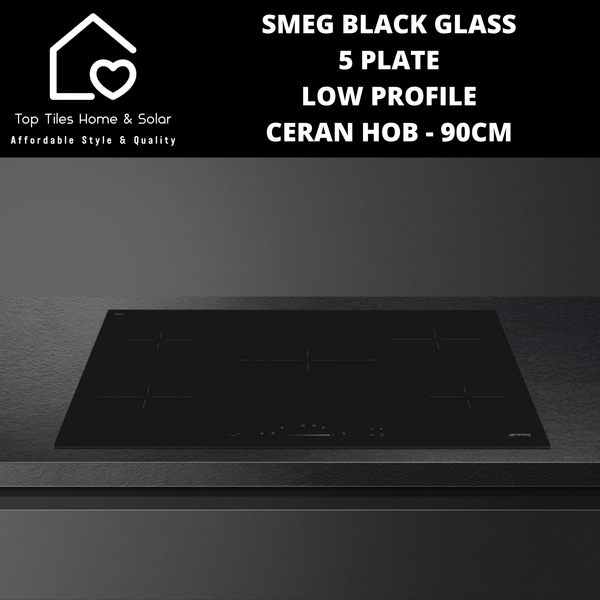Smeg Black Glass 5 Plate Low Profile Ceran Hob - 90cm