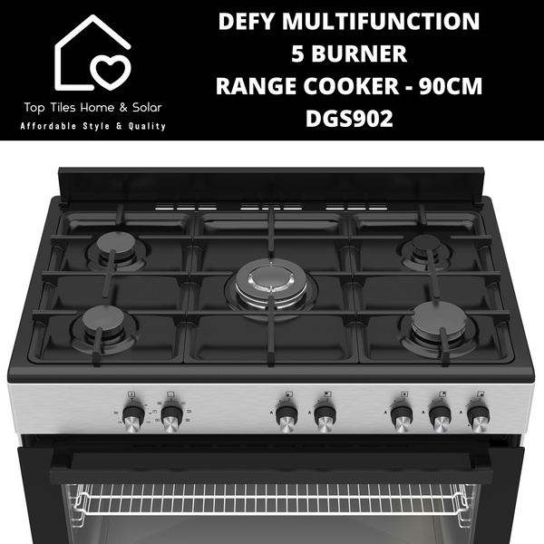 Defy Multifunction 5 Burner Gas Range Cooker - 90CM DGS902