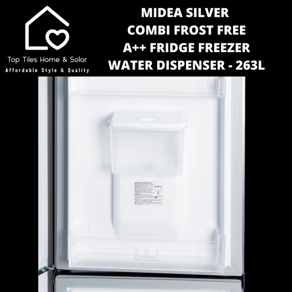 Midea Silver Combi Fridge Freezer with Water Dispenser - 263L
