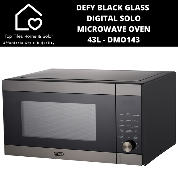 Defy Black Glass Digital Solo Microwave Oven - 43L DMO143