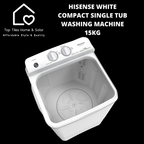 Hisense White Compact Single Tub Washing Machine - 15kg