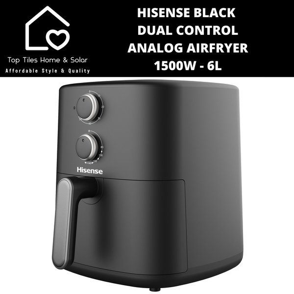 Hisense Black Dual Control Analog Airfryer 1500W - 6L