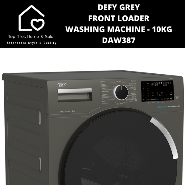 Defy Grey Front Loader Washing Machine - 10kg DAW387