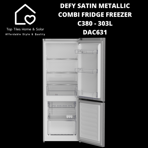 Defy Satin Metallic Combi Fridge Freezer C380 - 303L DAC631