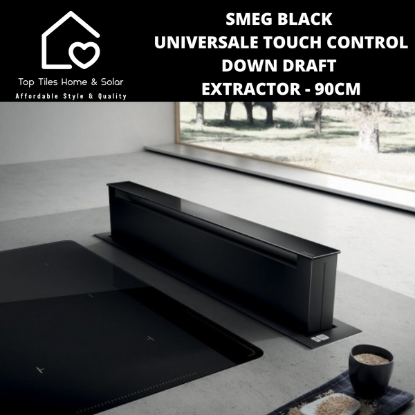 Smeg Black Universale Touch Control Down Draft Extractor - 90cm