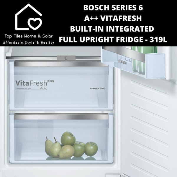 Bosch Series 6 - A++ VitaFresh Built-in Integrated Full Upright Fridge - 319L