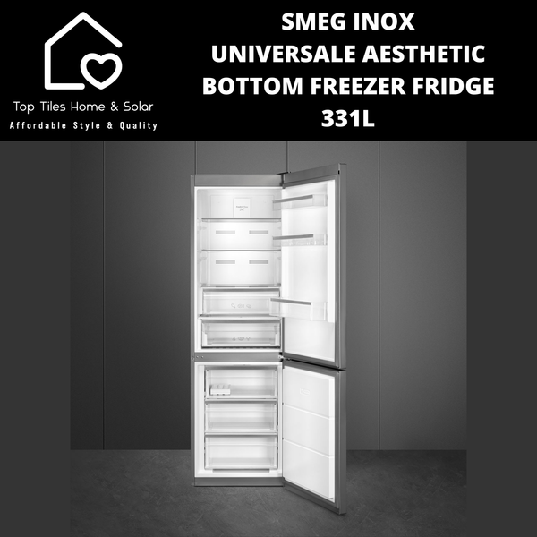 Smeg Inox Universale Aesthetic Bottom Freezer Fridge - 331L
