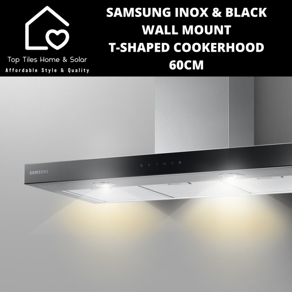 Samsung Inox & Black Wall Mount T Shaped Cookerhood - 60cm
