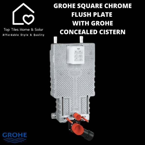 Grohe Square Chrome Flush Plate With Grohe Concealed Cistern