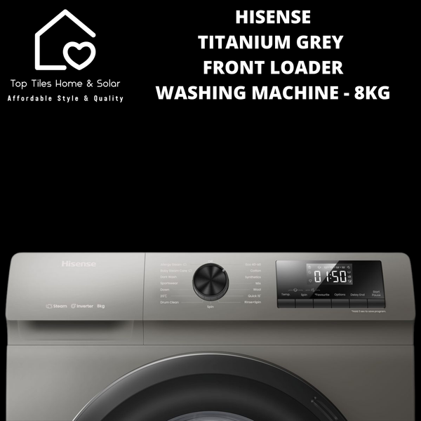 Hisense Titanium Grey Front Loader Washing Machine - 8kg