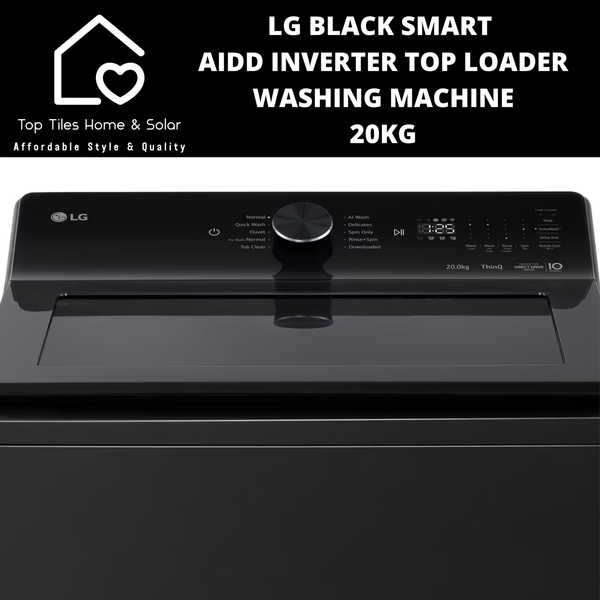 LG Black Smart AIDD Inverter Top Loader Washing Machine - 20kg