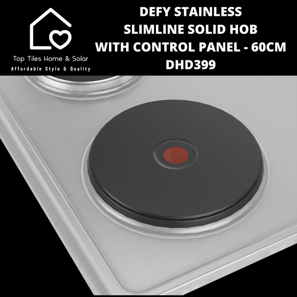 Defy Stainless Slimline Solid Hob with Control Panel - 60cm DHD399