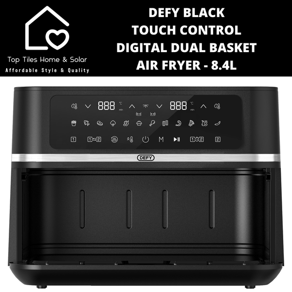 Defy Black Touch Control Digital Dual Basket Air Fryer - 8.4L