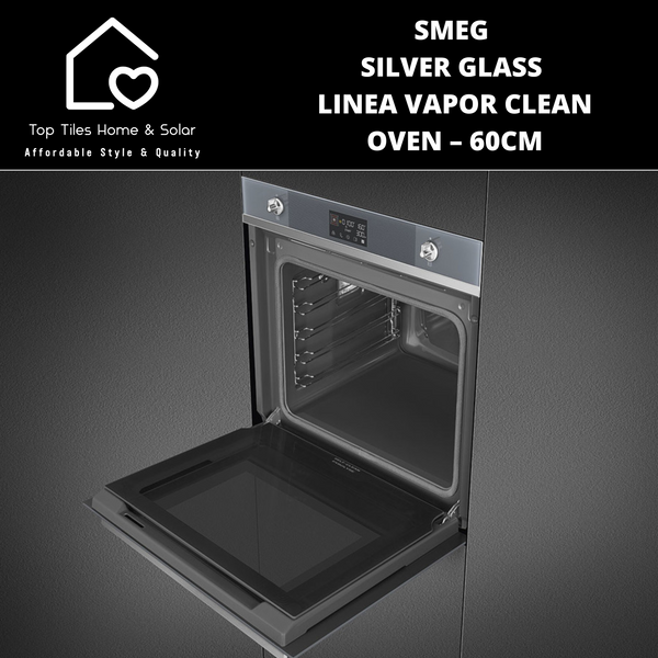 Smeg Silver Glass Linea Vapor Clean Oven – 60cm