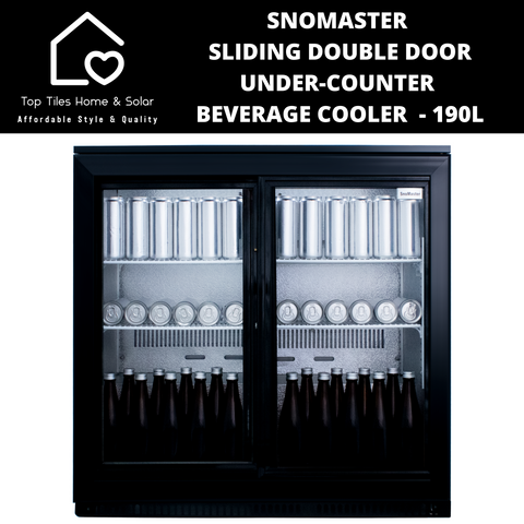 SnoMaster Sliding Double Door Under-Counter Beverage Cooler  - 190L