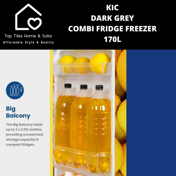 KIC Dark Grey Combi Fridge Freezer - 170L