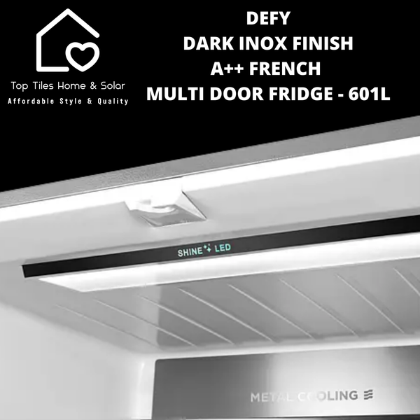 Defy Dark Inox Finish A++ French Multi Door Fridge - 601L