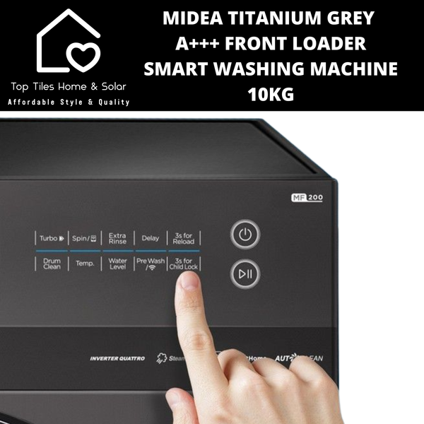 Midea Titanium Grey A+++ Front Loader Smart Washing Machine - 10kg
