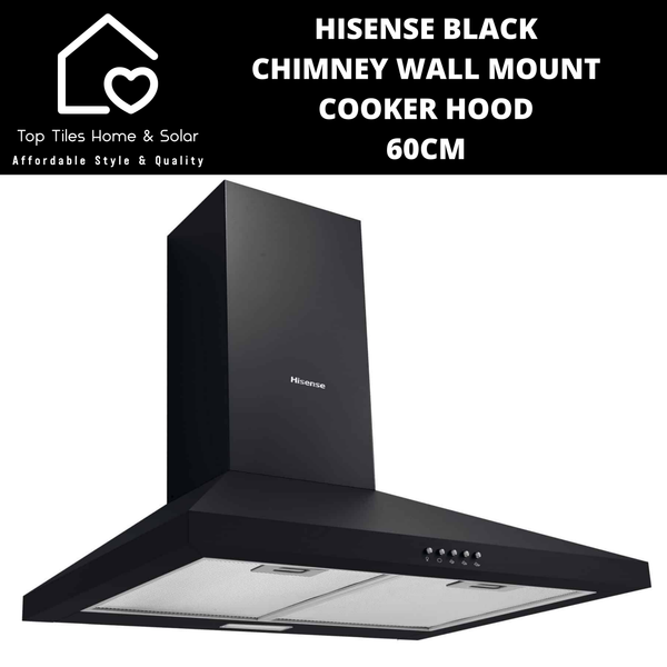 Hisense Black Chimney Wall Mount Cooker Hood - 60cm