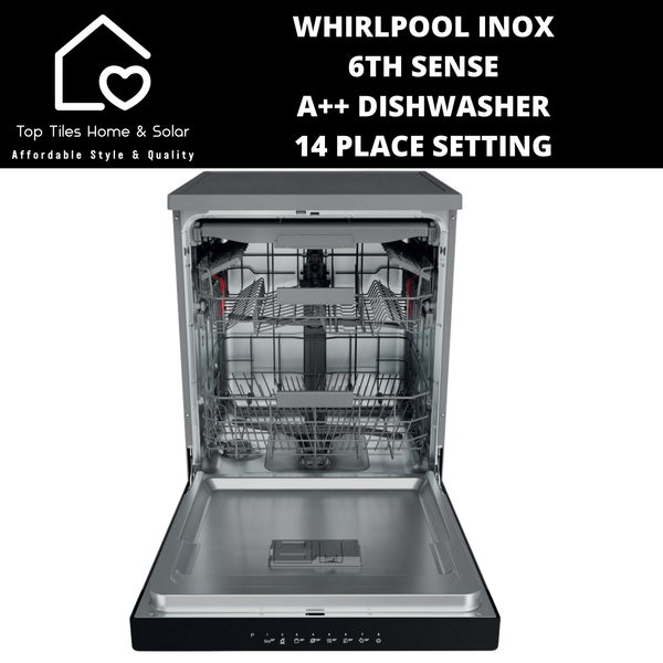 Whirlpool Inox 6th Sense A++ Dishwasher - 14 Place Setting
