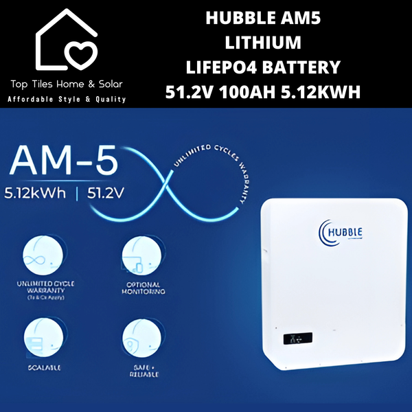 Hubble Lithium LiFePo4 Solar Battery - 51.2V 100Ah 5.12kWh