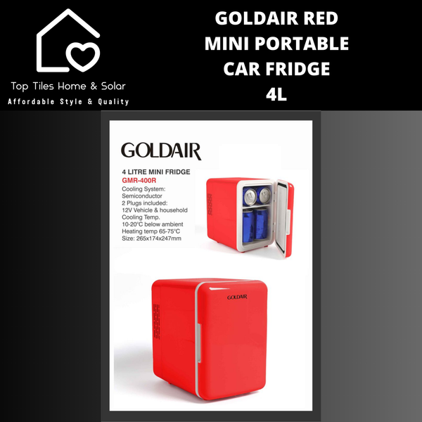 Goldair Red Mini Portable Car Fridge - 4L