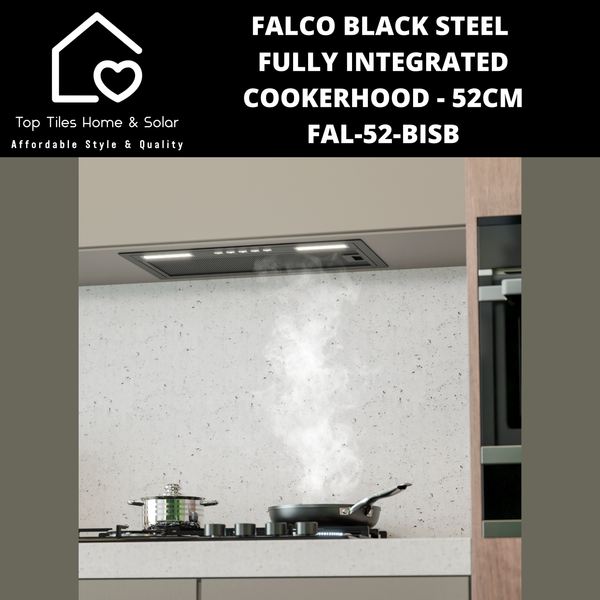 Falco Black Steel Fully Integrated Cookerhood - 52cm FAL-52-BISB