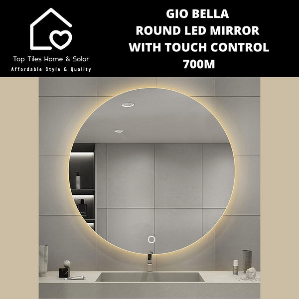 Gio Bella Round LED Mirror with Touch Control - 700m