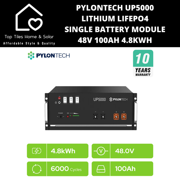 Pylontech UP5000 Lithium LiFePo4 Single Solar Battery Module - 48V 100Ah 4.8kWh