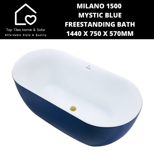 Milano 1500 Mystic Blue Freestanding Bath - 1440 x 750mm