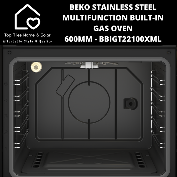 Beko Stainless Steel Multifunction Built-in Gas Oven - 600mm BBIGT22100XML
