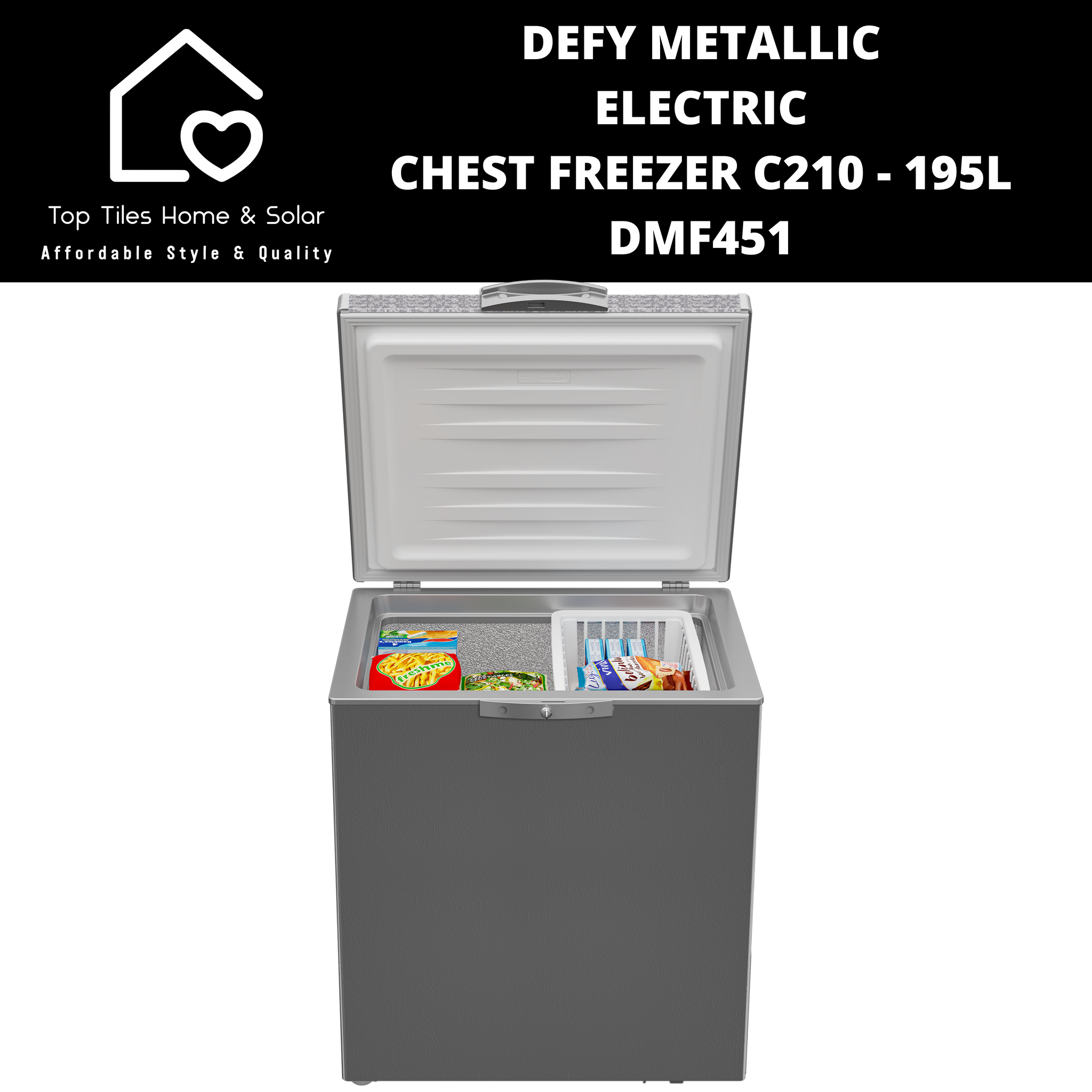 Defy Metallic Electric Chest Freezer C210 - 195L DMF451 – Top