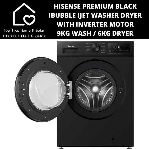Hisense Premium Black iBubble iJet Washer Dryer with Inverter Motor - 9/6kg Washer Dryer