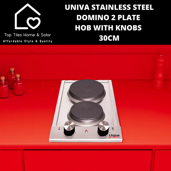 Univa Stainless Steel Domino 2 Plate Hob with CP - 30cm