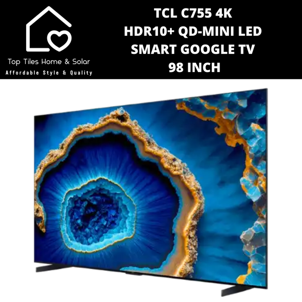 TCL C755 4K HDR10+ QD-Mini LED Smart Google TV - 98 Inch